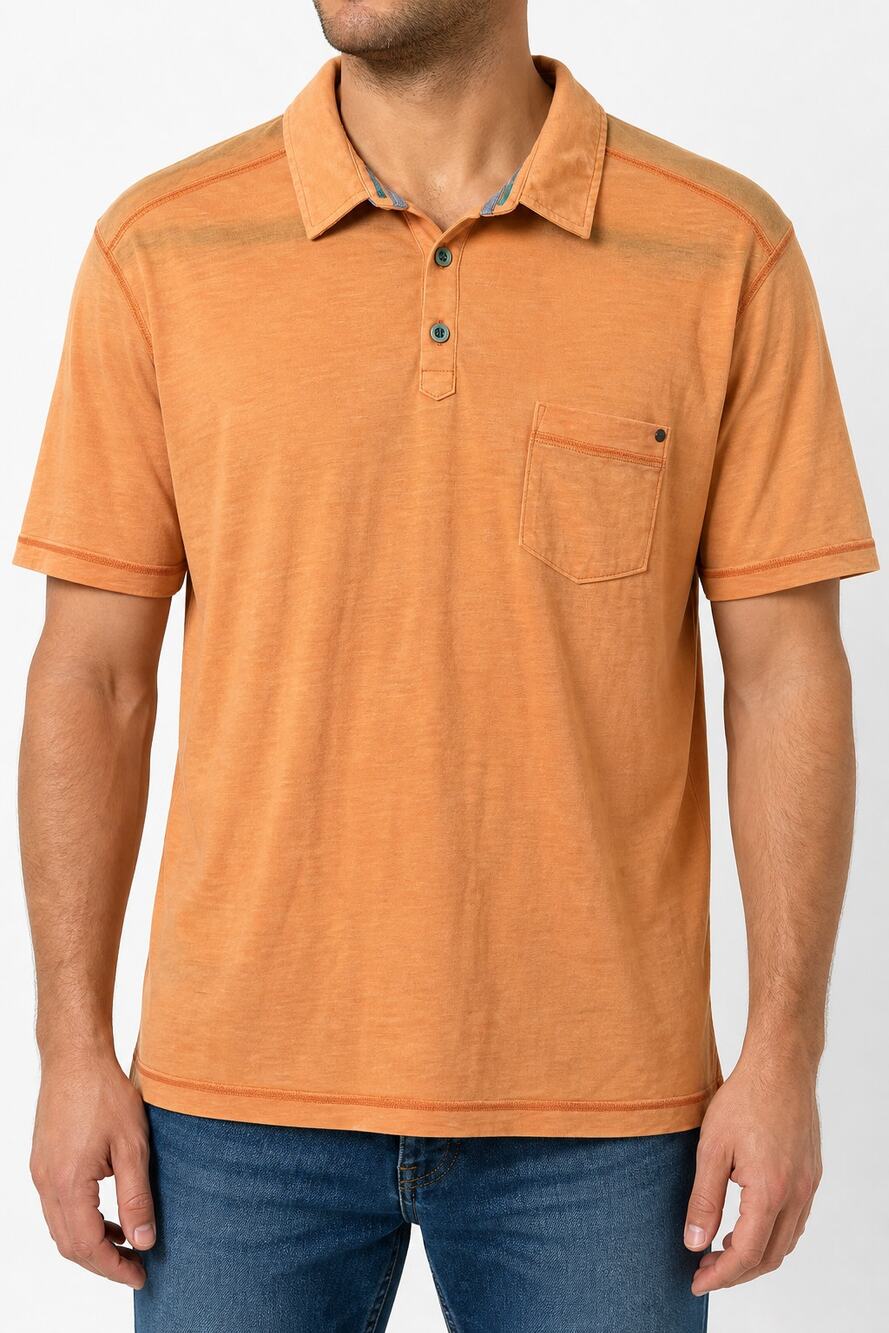 Tommy Bahama Jeans Island Modern Fit Men Orange Cotton Blend Polo Shirt L Preppy